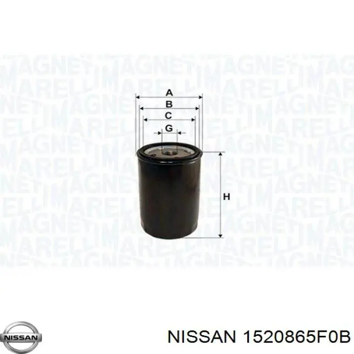 1520865F0B Nissan/Infiniti Масляный фильтр двигателя