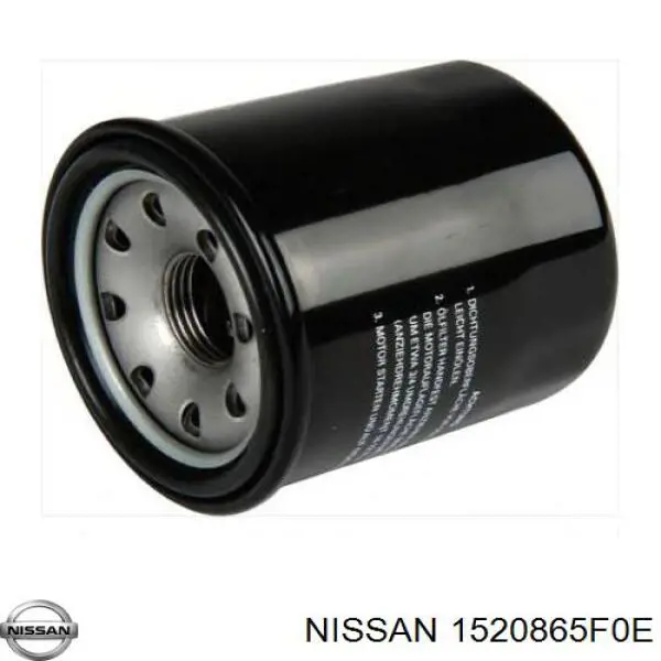 1520865F0E Nissan filtro de óleo