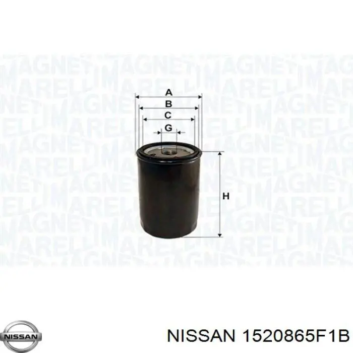 Filtro de óleo Nissan/Infiniti 1520865F1B preço, a partir de 9,53 USD