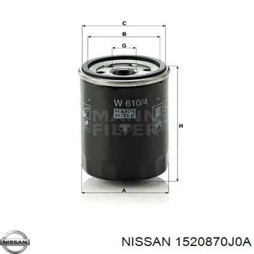 Фильтр очистки масла центробежный Nissan/Infiniti 1520870J0A цена, от 7.91 USD