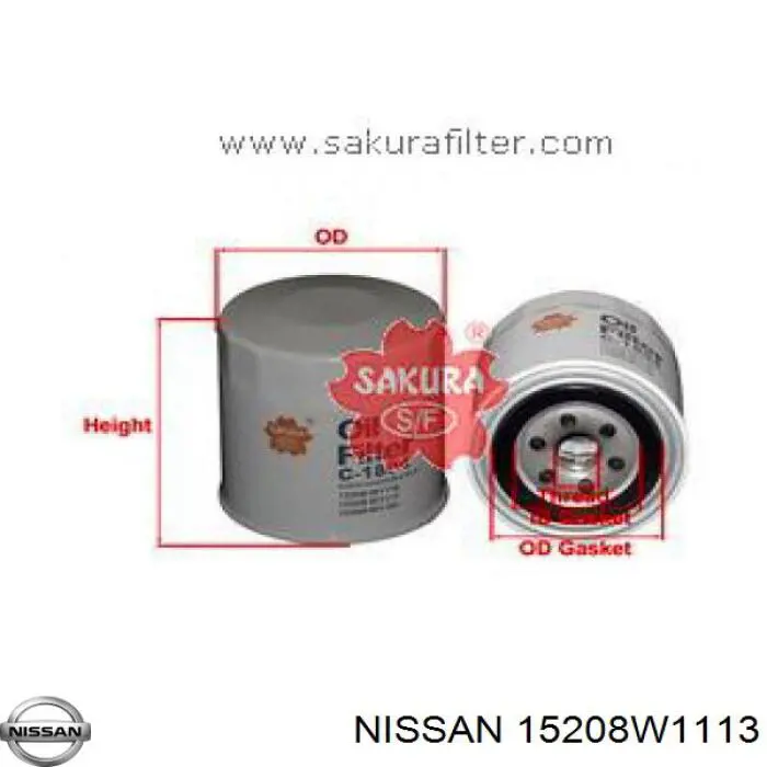 Масляный фильтр 15208W1113 Nissan/Infiniti