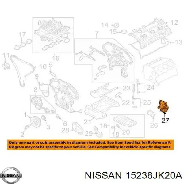 Корпус масляного фильтра Nissan/Infiniti 15238JK20A цена, от 44.34 USD