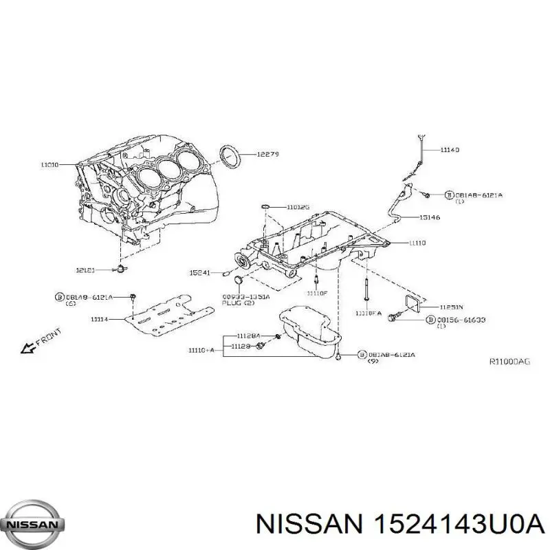 Клапан регулировки давления масла 1524143U0A Nissan