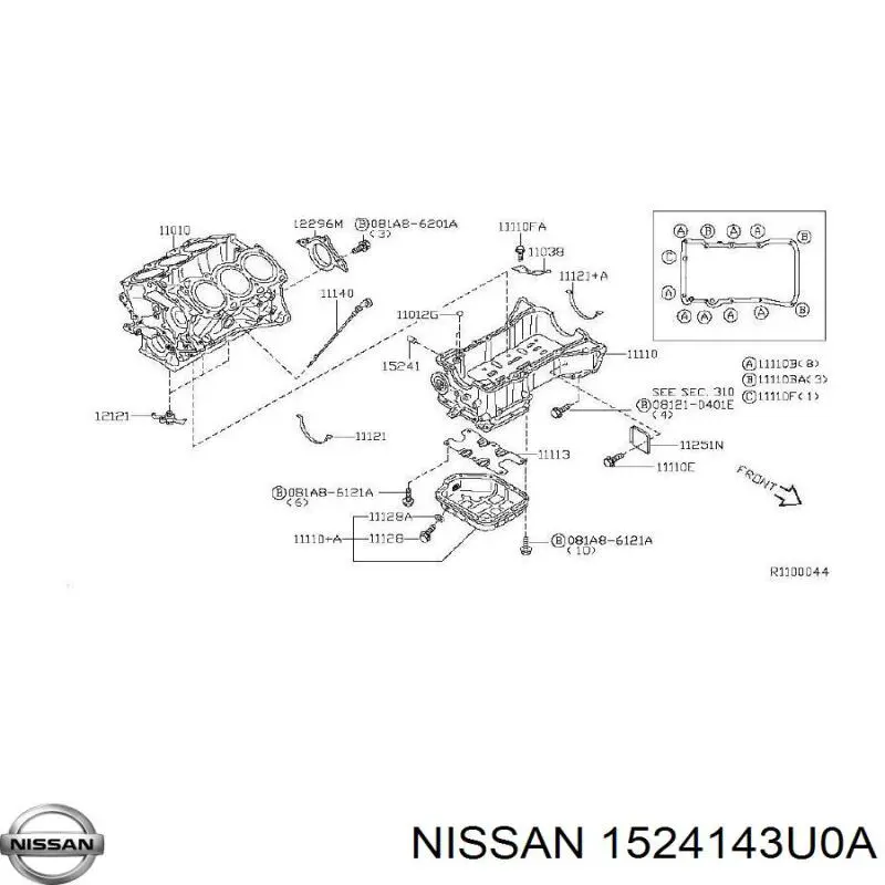 Клапан регулировки давления масла Nissan/Infiniti 1524143U0A цена, от 5.07 USD