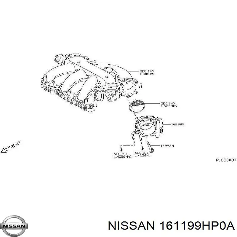 Дроссельная заслонка 161199HP0A Nissan