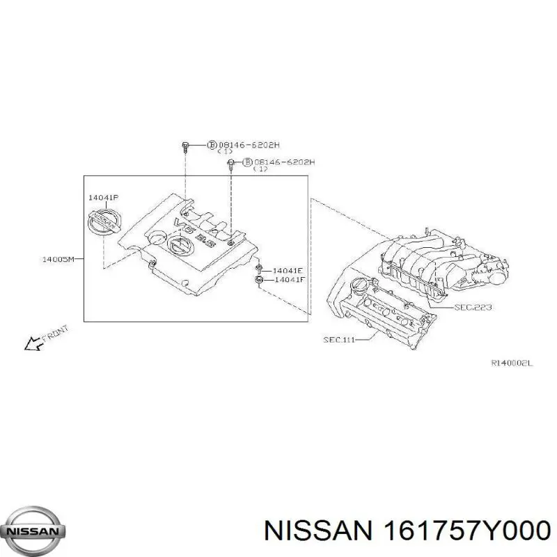 Прокладка дроссельной заслонки Nissan 161757Y000