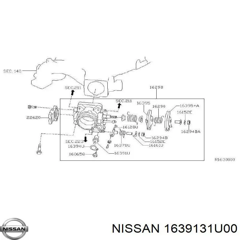 Купить 1639131U00 Nissan/Infiniti 