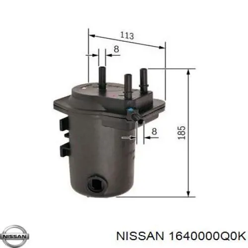 Купить 1640000Q0K Nissan/Infiniti Фильтр-отстойник топлива грубой очистки