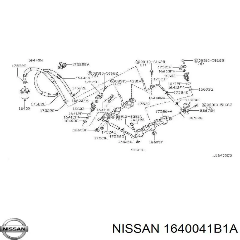 Купить 1640041B1A Nissan/Infiniti Фильтр-отстойник топлива грубой очистки