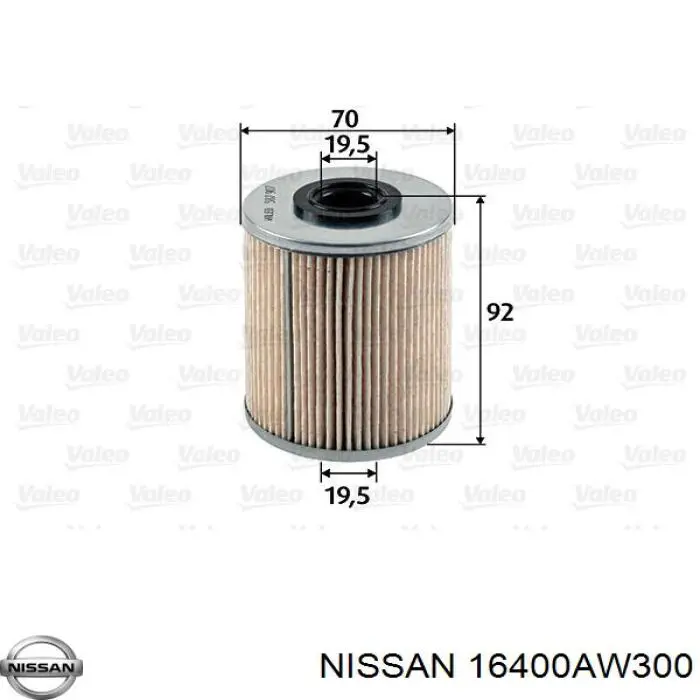 Фильтр тонкой очистки топлива Nissan/Infiniti 16400AW300 цена, от 7.64 USD