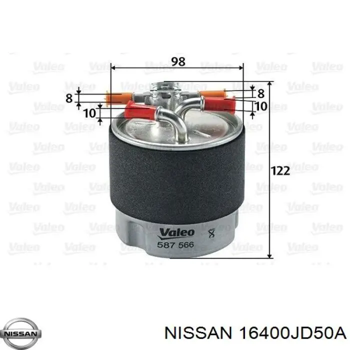 Фильтр тонкой очистки топлива Nissan/Infiniti 16400JD50A цена, от 21.75 USD