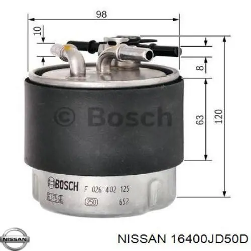 16400JD50D Nissan топливный фильтр