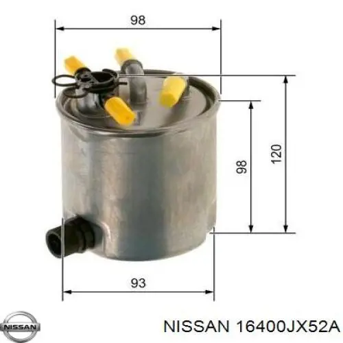 Купить 16400JX52A Nissan/Infiniti Фильтр-отстойник топлива грубой очистки