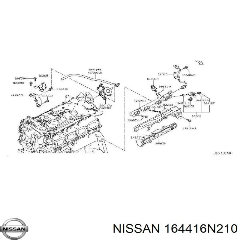  Nissan/Infiniti 164416N210 цена, от 42.41 USD