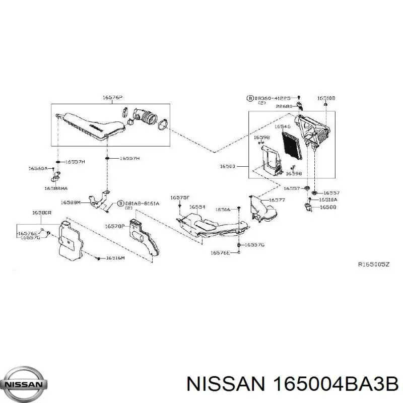 Корпус воздушного фильтра в сборе Nissan/Infiniti 165004BA3B цена, от 19.05 USD