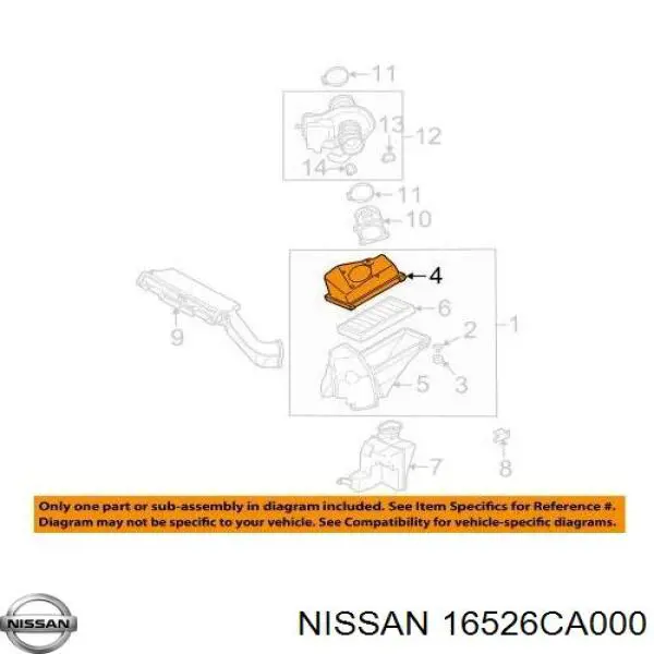 Купить 16526CA000 Nissan/Infiniti 