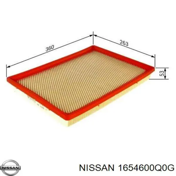 1654600Q0G Nissan воздушный фильтр