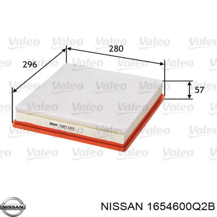 1654600Q2B Nissan воздушный фильтр