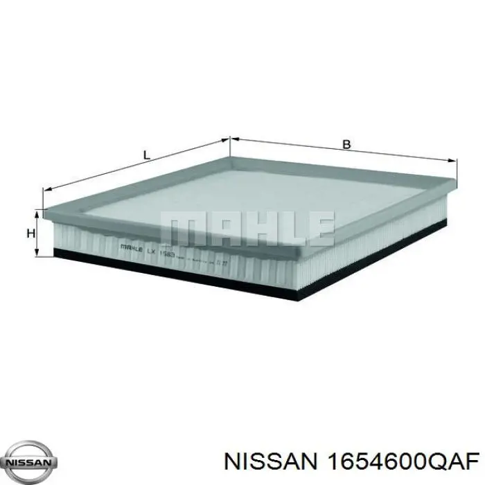 1654600QAF Nissan воздушный фильтр