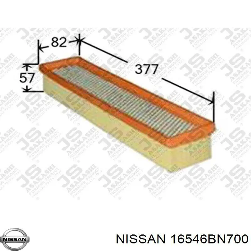 16546BN700 Nissan воздушный фильтр