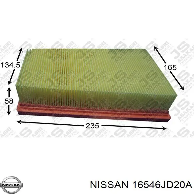 16546JD20A Nissan воздушный фильтр