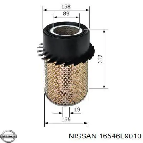 Воздушный фильтр 16546L9010 Nissan/Infiniti