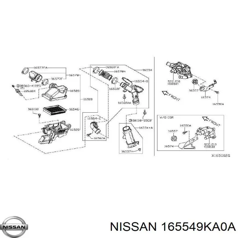  Nissan/Infiniti 165549KA0A цена, от 56.50 USD