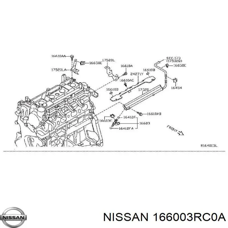 166003RC0A Nissan/Infiniti Топливные форсунки