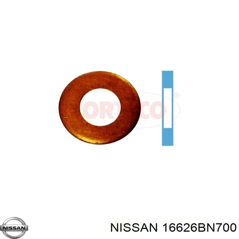 Кольцо (шайба) форсунки инжектора посадочное Nissan 16626BN700
