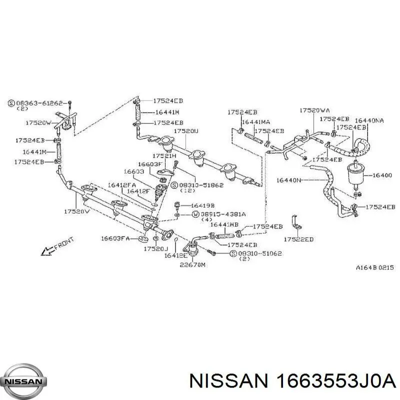 Купить 1663553J0A Nissan/Infiniti Кольцо инжектора