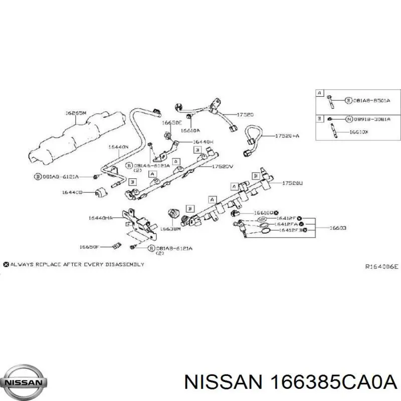 Купить 166385CA0A Nissan/Infiniti Датчик давления топлива