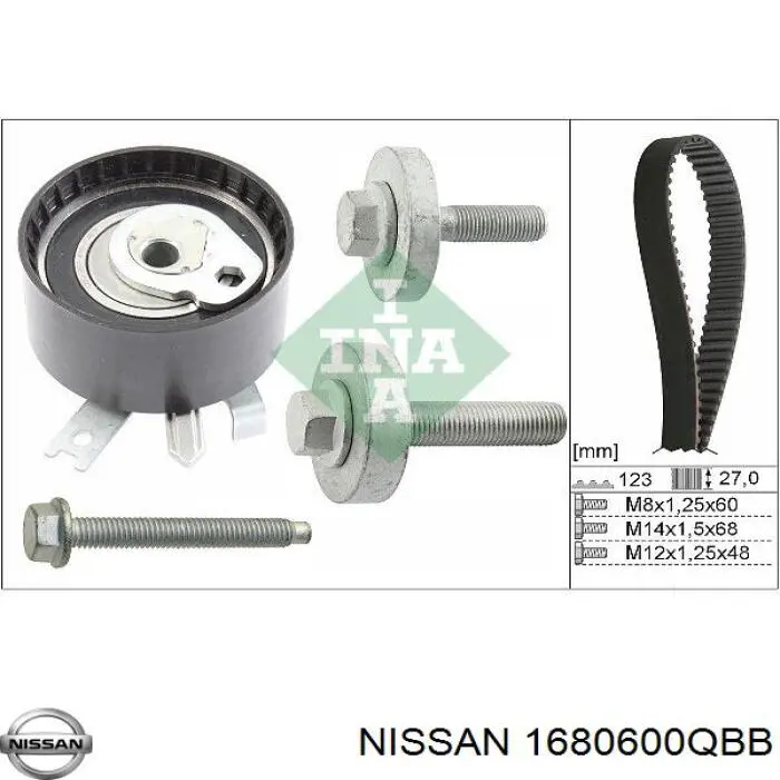 Ролик натяжителя ремня газораспределения Nissan/Infiniti 1680600QBB цена, от 26.58 USD