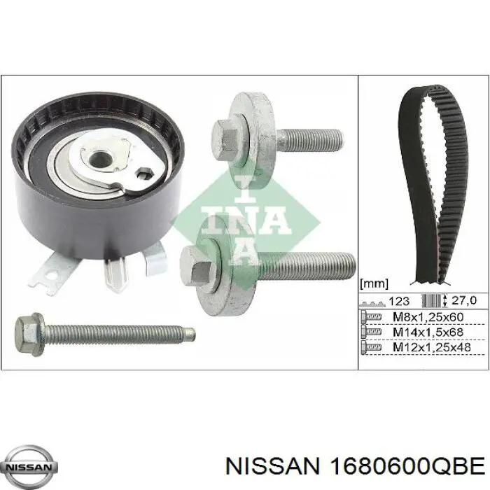 1680600QBE Nissan ремень грм