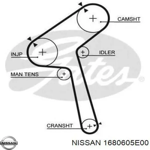 1680605E00 Nissan ремень грм