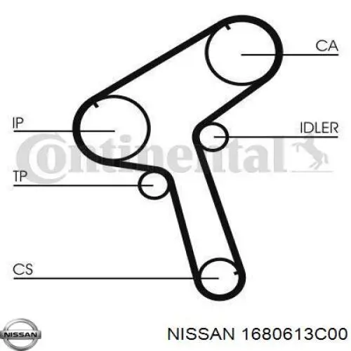 Ремень ГРМ 1680613C00 Nissan