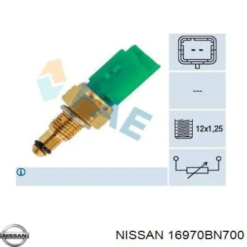 Датчик температуры охлаждающей жидкости 16970BN700 Nissan