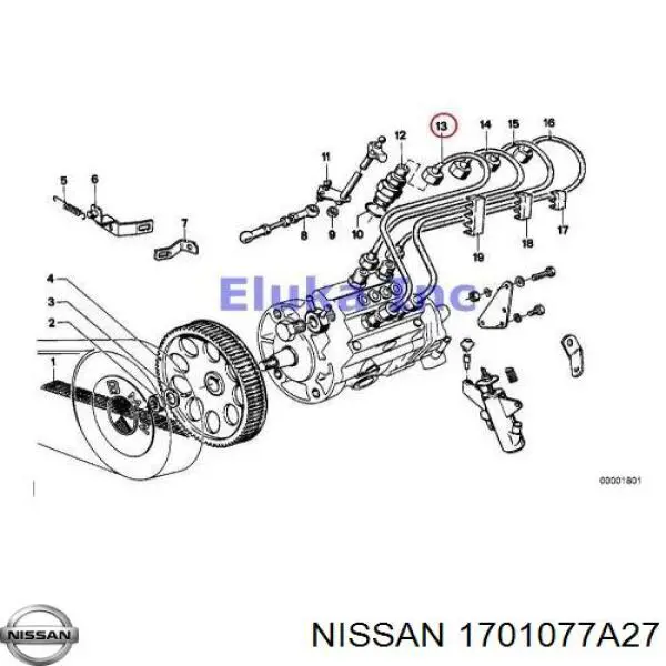 1701077A27 Nissan/Infiniti Топливный насос, механический