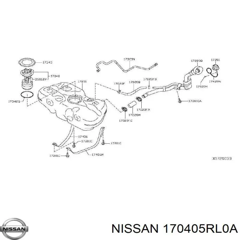 170405RL0A Nissan/Infiniti Электробензонасос