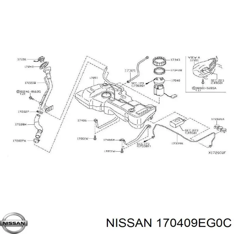 Бензонасос 170409EG0C Nissan/Infiniti