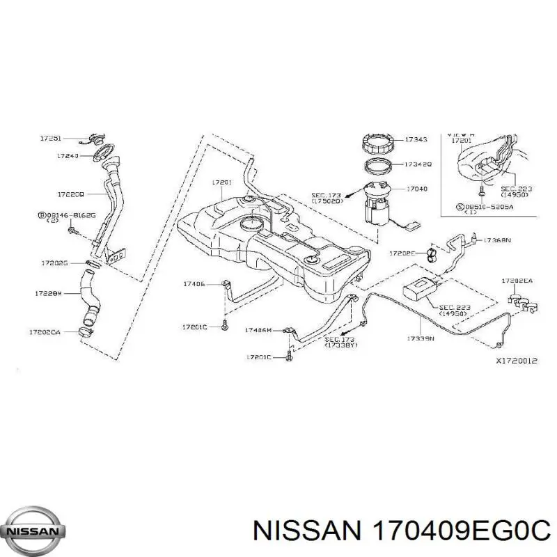 170409EG0C Nissan/Infiniti Электробензонасос