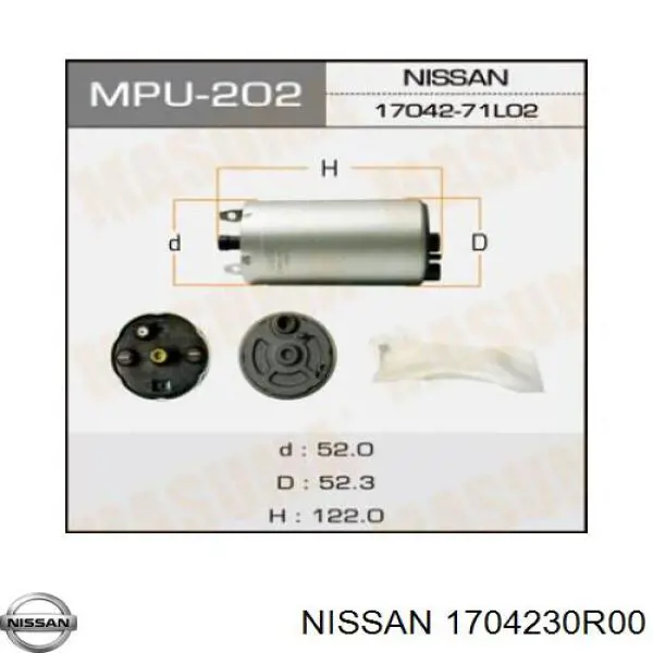 1704230R00 Nissan топливный насос электрический погружной