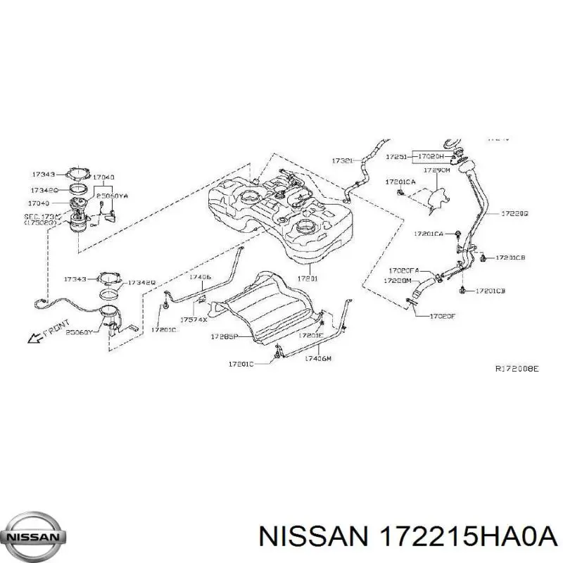  Заливная горловина топливного бака Nissan Rogue 