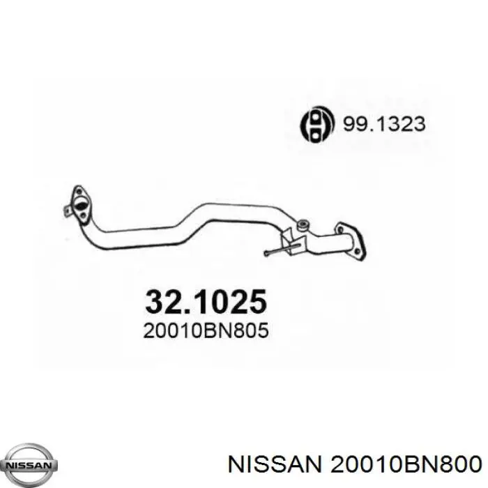 Передняя часть глушителя 20010BN800 Nissan