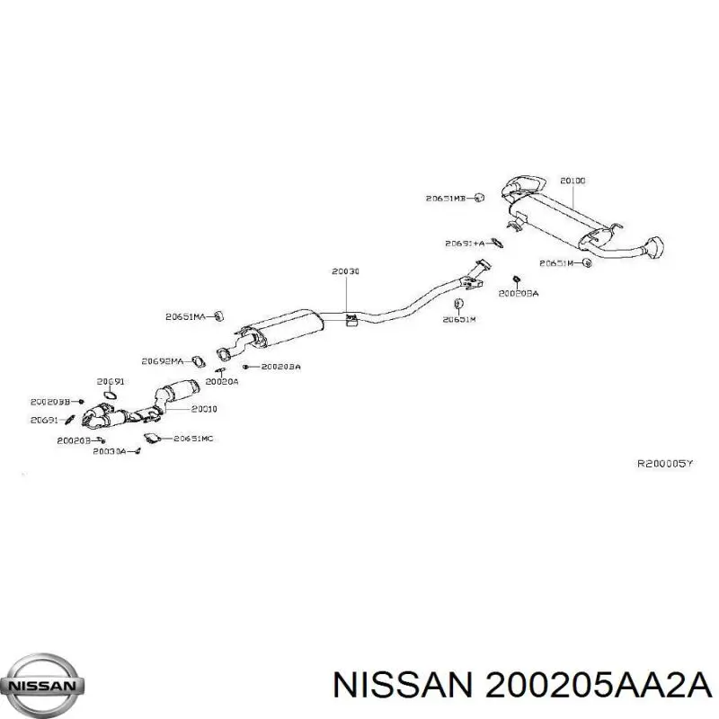 200205AA2A Nissan/Infiniti Штаны глушителя передние
