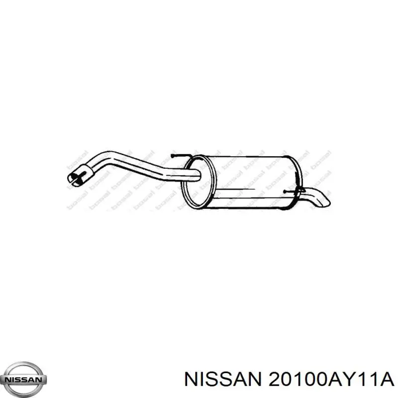 20100AY11B Nissan глушитель, задняя часть