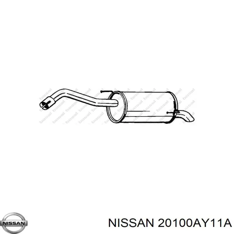 Глушитель задний 20100AY11B Nissan