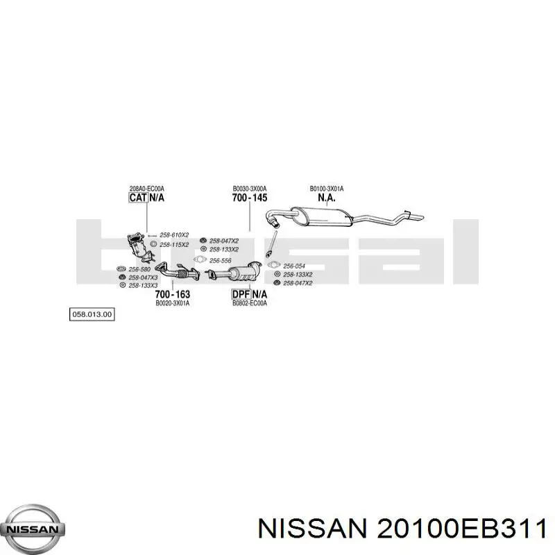 Выхлоп задний Nissan/Infiniti 20100EB311 цена, от 59.26 USD
