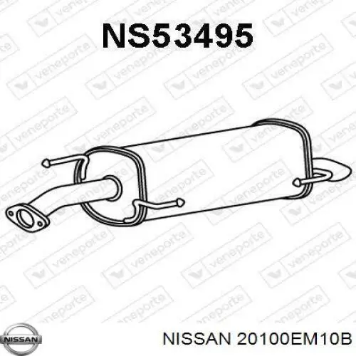 Выхлоп задний Nissan/Infiniti 20100EM10B цена, от 84.65 USD