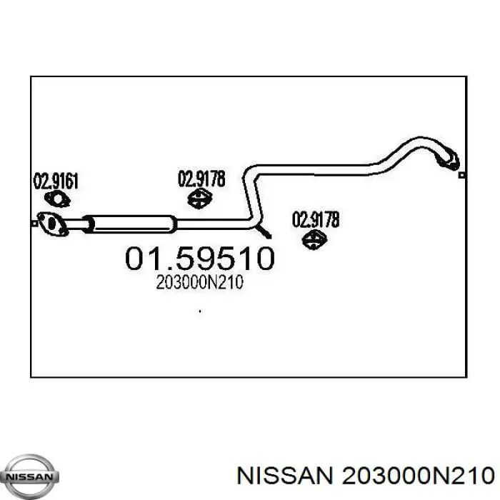 Купить B030M0N210GA Nissan/Infiniti Выхлоп центральный
