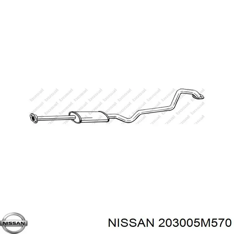 203005M570 Nissan глушитель, центральная часть